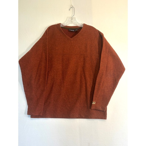 Patagonia Vintage Burnt Orange Sweater Wool Blend High Camp V Neck‎ Large - Picture 1 of 3
